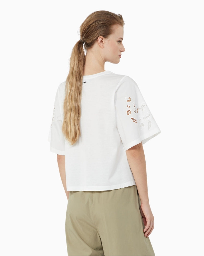 Weekend Max Mara cotton top back view with butterfly logo