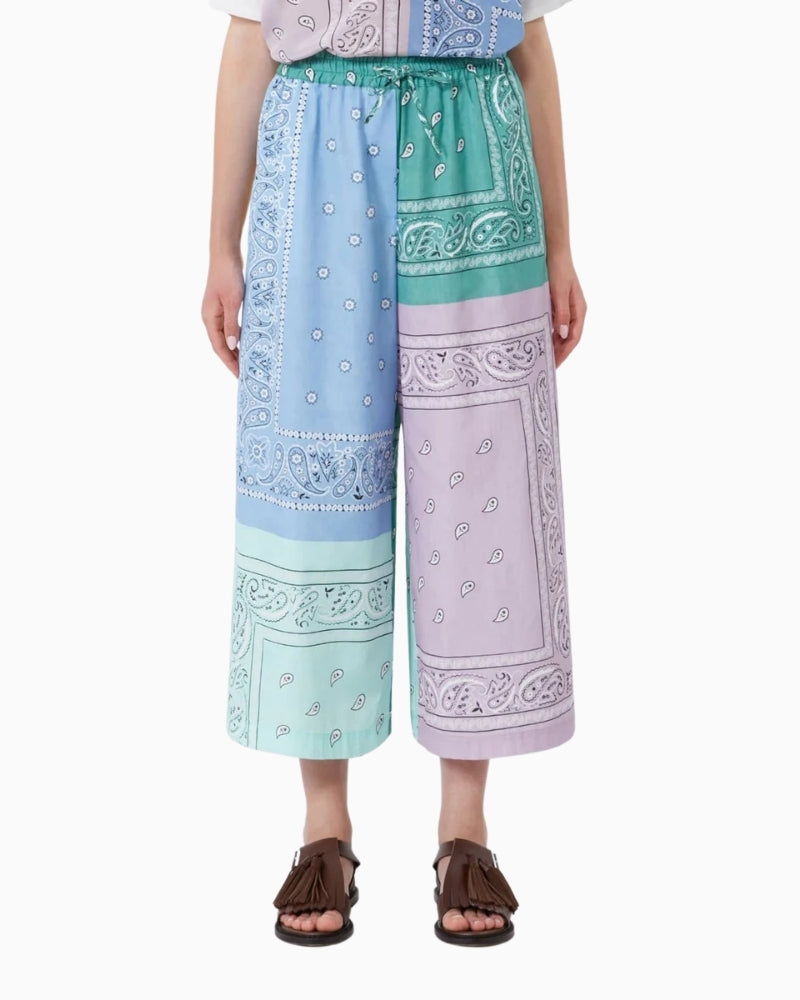 Weekend Max Mara multicolour printed trousers wide leg front view