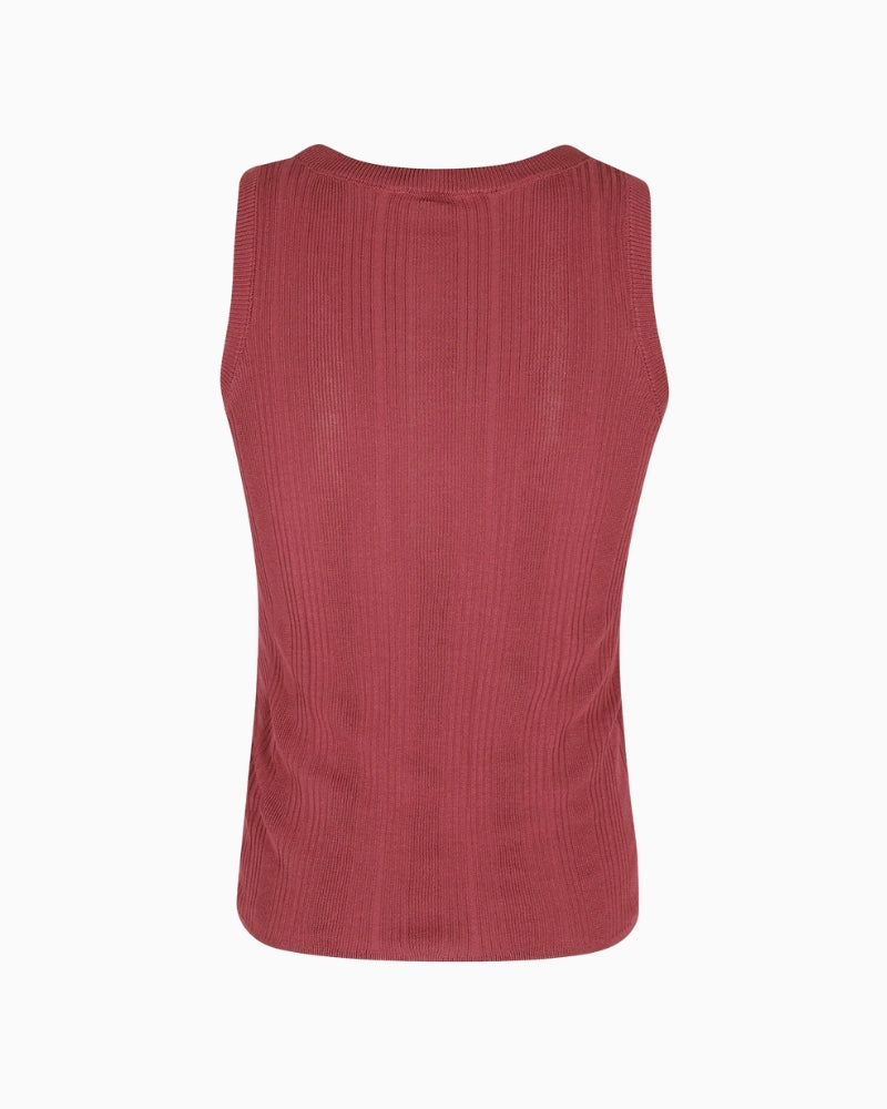 Weekend Max Mara sleeveless ribbed knit top red BACK view