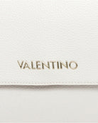 White structured Valentino bag close up logo and texture detail