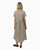 Lollys Laundry Aliyall midi dress Dark Mokka back view – Áines Boutique