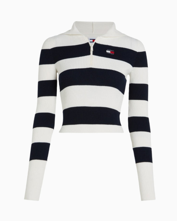 Tommy Jeans -  Stripe 1/4 Zip Hood Sweater