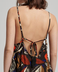 Superdry - Vintage Mini Beach Cami Dress in Leaf Print - Back View