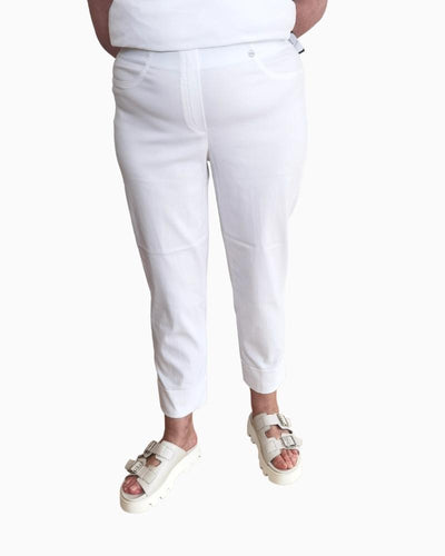 Robell - Bella Slim Fit Trousers 7/8 White