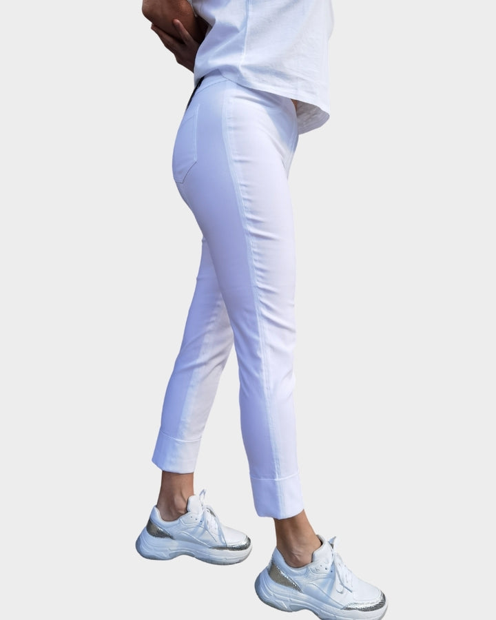 Robell - Bella Slim Fit Trousers 7/8 White