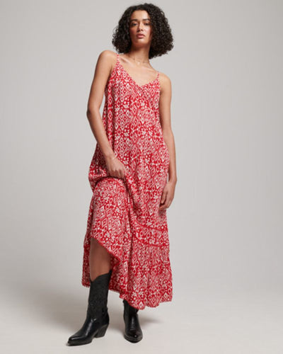 Superdry - Vintage Long Cami Dress in Red