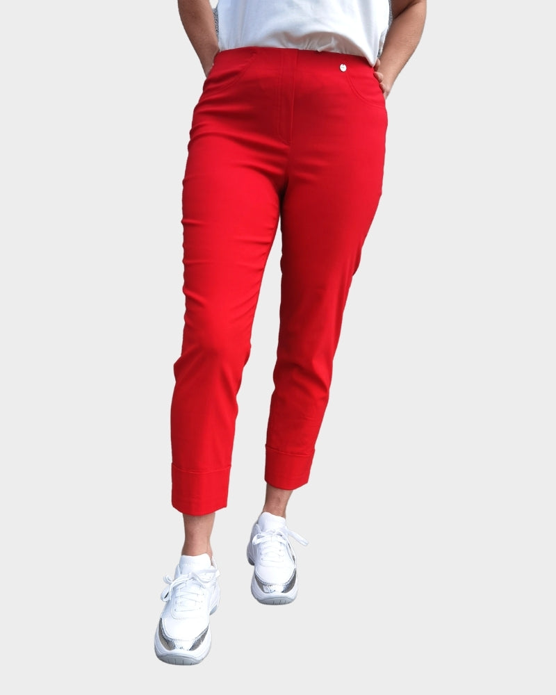 Robell - Bella Slim Fit Trousers 7/8 Red