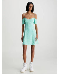 Calvin Klein - Off Shoulder Mini Dress in Green