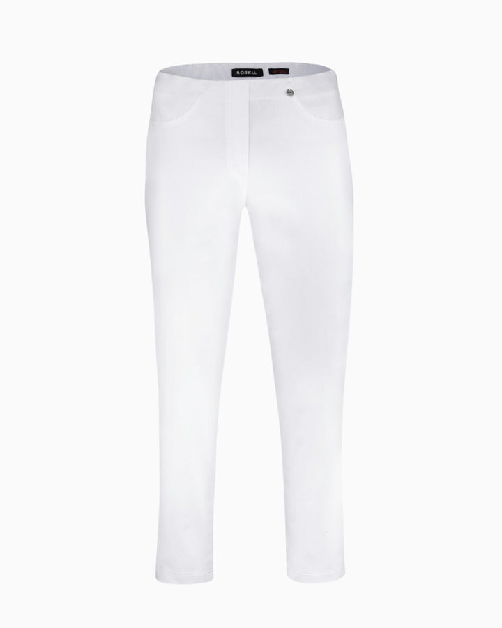 Robell - Bella Cotton Ankle Length Trousers White