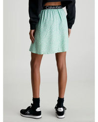 Calvin Klein - Logo Elastic Mini Skirt in Mint - Rear View