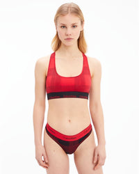 Calvin Klein - Unlined Bralette in Plaid - Front View