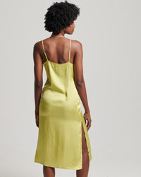 Superdry - Studios Satin Cami Midi Dress in Gold - Rear View
