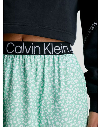 Calvin Klein - Logo Elastic Mini Skirt in Mint - Waistband View