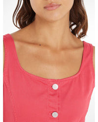 Tommy Jeans - Slim Dress in Pink - Close View