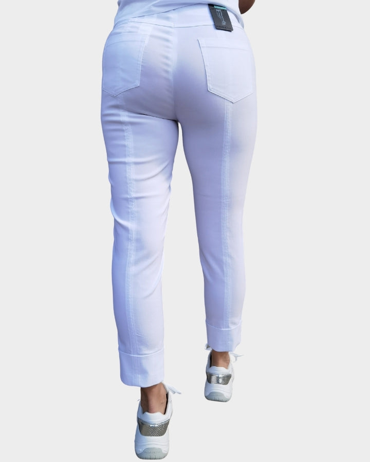 Robell - Bella Slim Fit Trousers 7/8 White