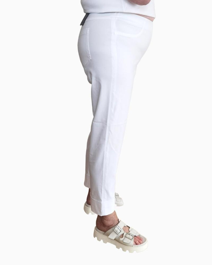 Robell - Bella Slim Fit Trousers 7/8 White