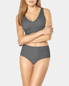 Sloggi - Zero Feel Natural High Waist Brief in Grey - Front View