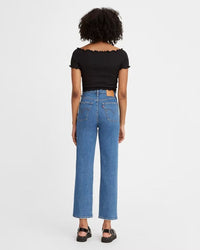 Levi's - Ribcage Straight Ankle Jeans in Denim - Rear View