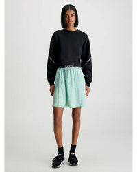 Calvin Klein - Logo Elastic Mini Skirt in Mint - Front View