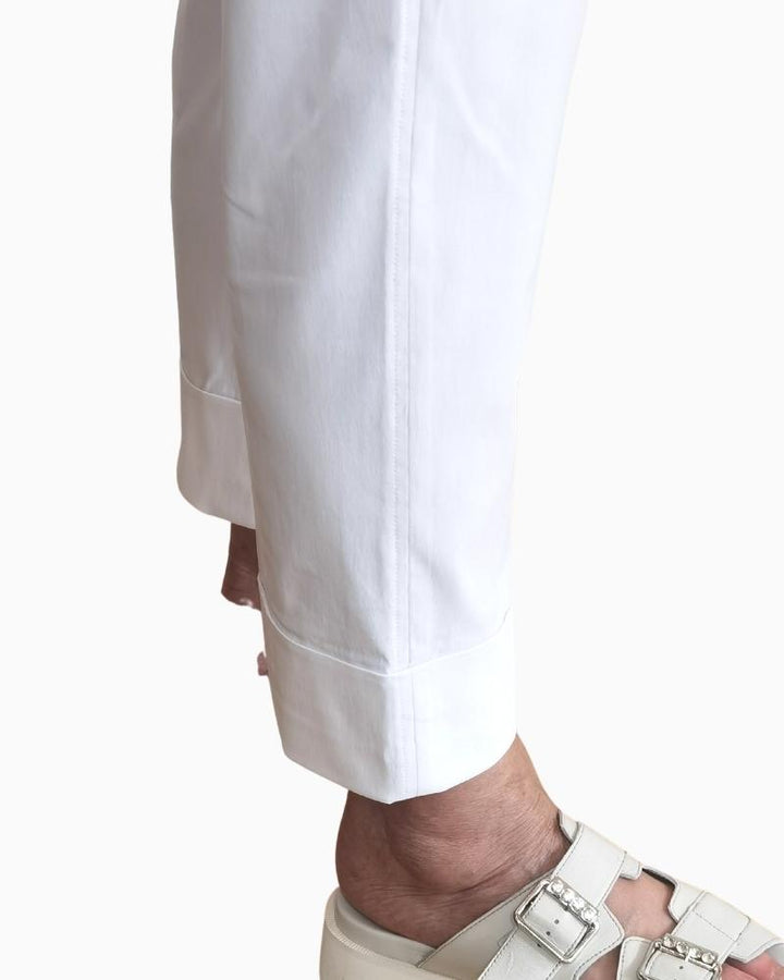 Robell - Bella Slim Fit Trousers 7/8 White
