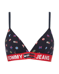 Tommy Hilfiger - Triangle Bralette Print in Navy - Front View