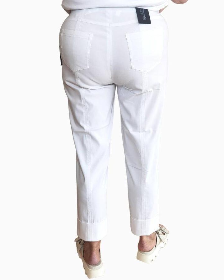 Robell - Bella Slim Fit Trousers 7/8 White