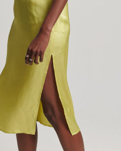 Superdry - Studios Satin Cami Midi Dress in Gold - Close View