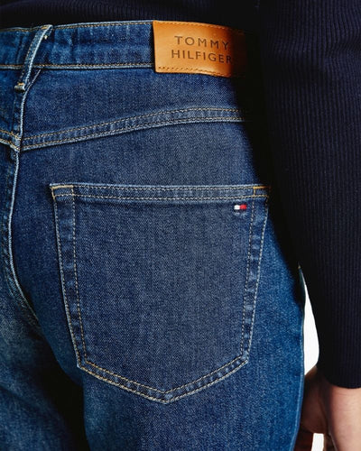 Tommy Women - New Classic Straight High Waist in Denim - Close View
