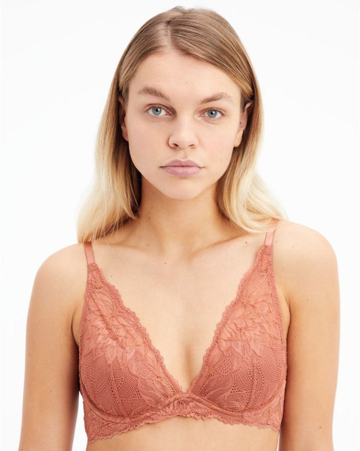 Calvin Klein - Light Lined Plunge Bra in Copper - Close View