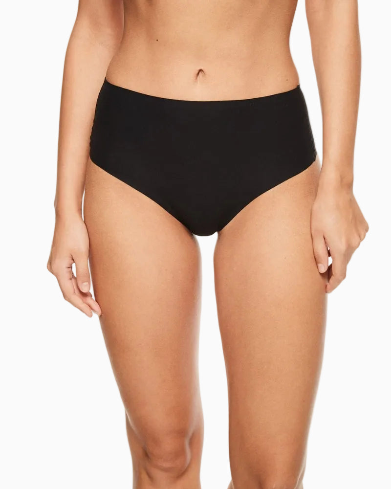 Chantelle Soft Stretch High Waist Thong in black front view
