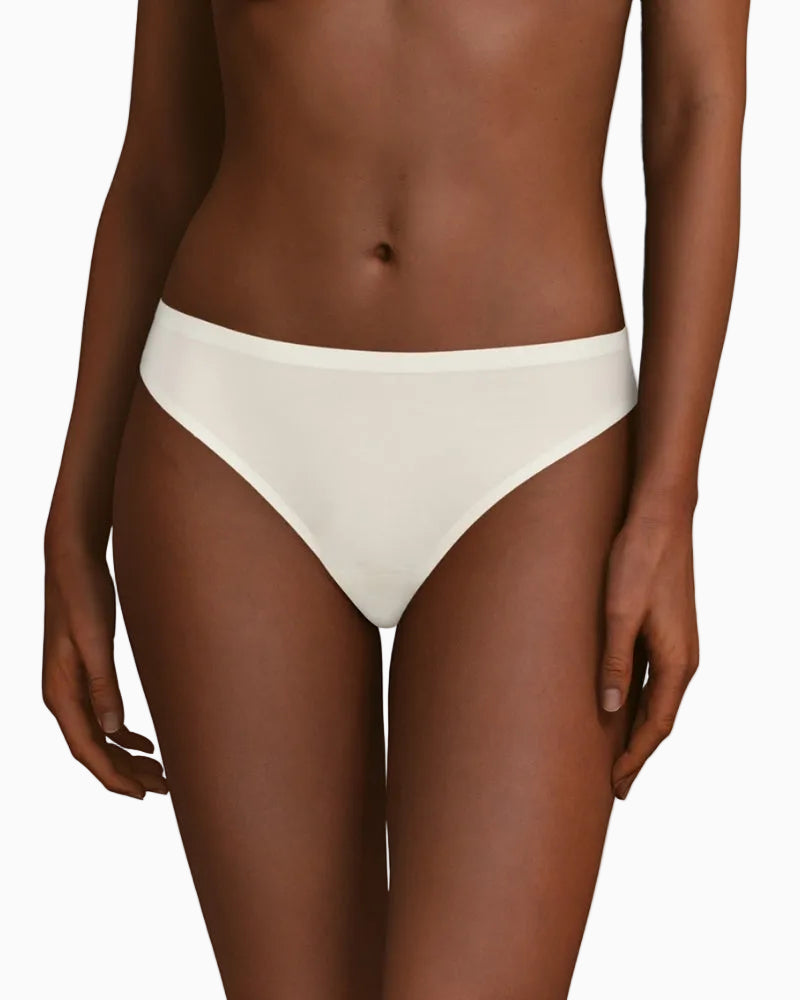 Chantelle Soft Stretch Thong in Ivory front view
