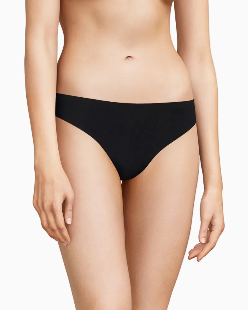 Chantelle Soft Stretch Thong in black front view