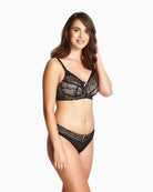 Panache Sophie Nursing Bra in Black/Nude front view