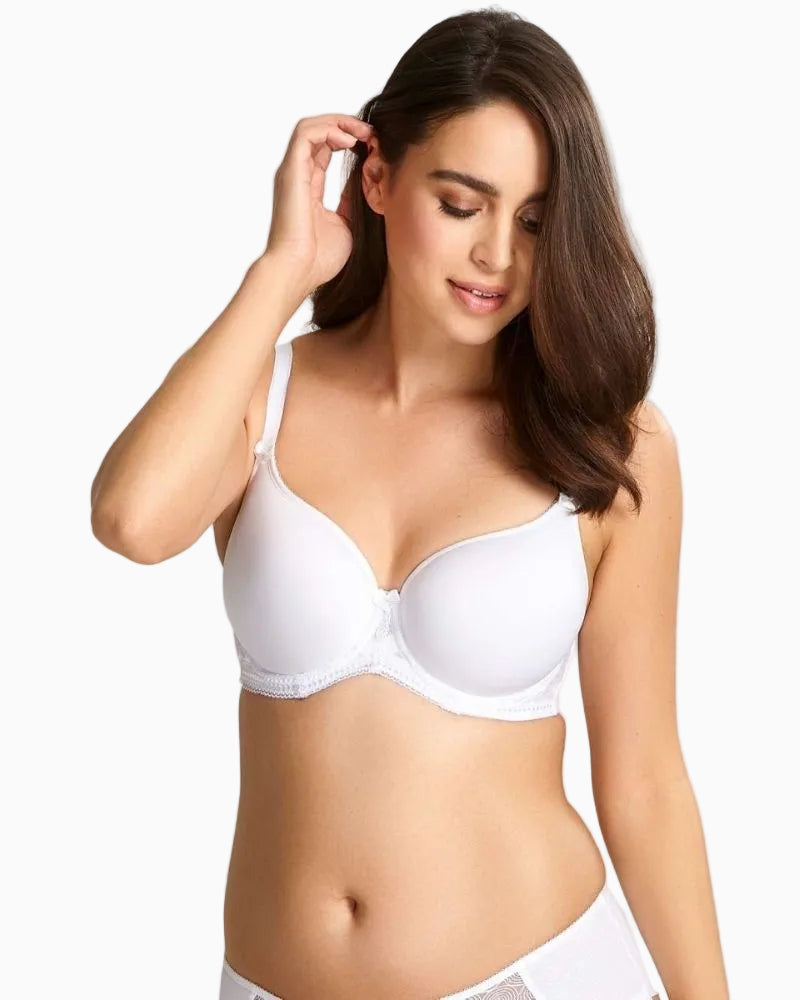 Panache Spacer Moulded Bra in White cup detail