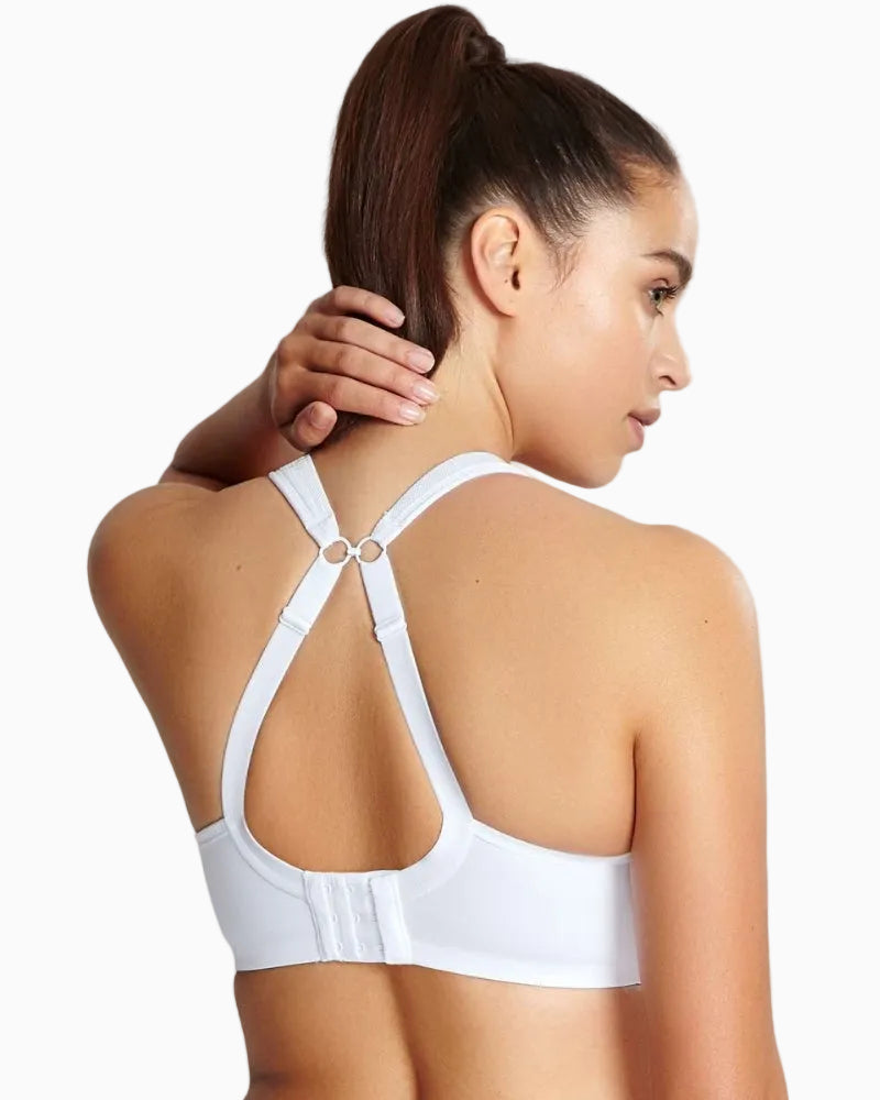 Panache Wired Sports Bra in White racer back detail