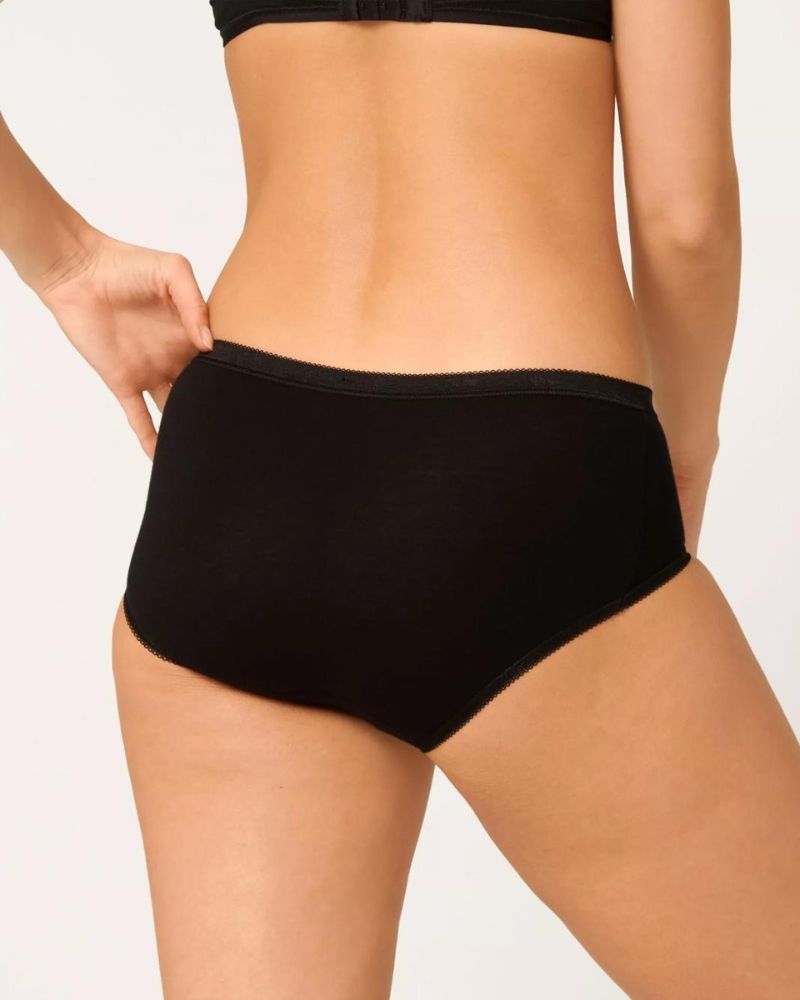 Sloggi - Basic+ Midi Briefs in Black- Back View