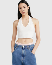 Tommy Jeans - Fitted Rib Knit Halter Neck Top
