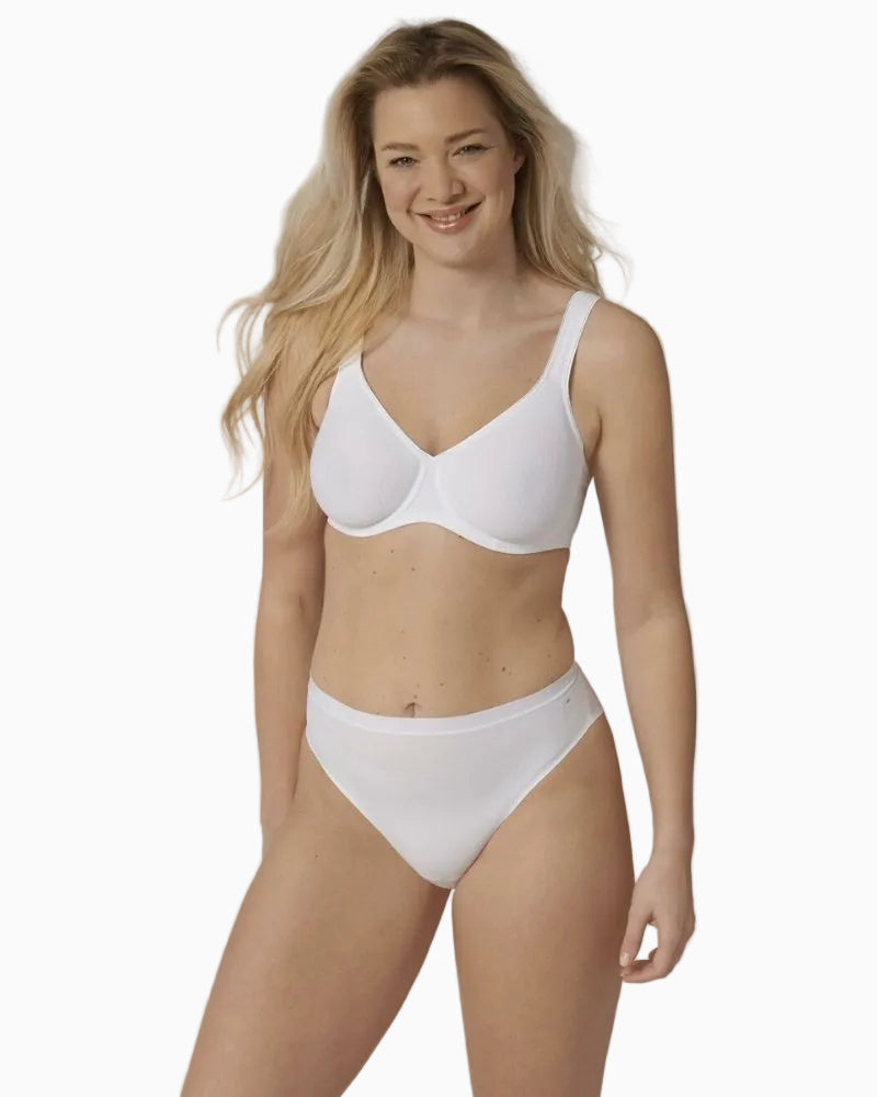 Triumph Modern Soft Cotton Wired Bra in White front view